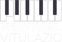 Logo di Piano Festival Vitulazio con scritta Piano stilizzata come se fosse la tastiera di un pianoforte